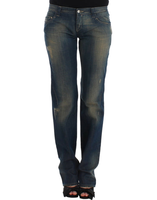 Costume National Schicke Straight Leg Blue Denim Jeans