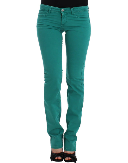 Costume National Schicke grüne Straight Leg Jeans für anspruchsvollen Stil