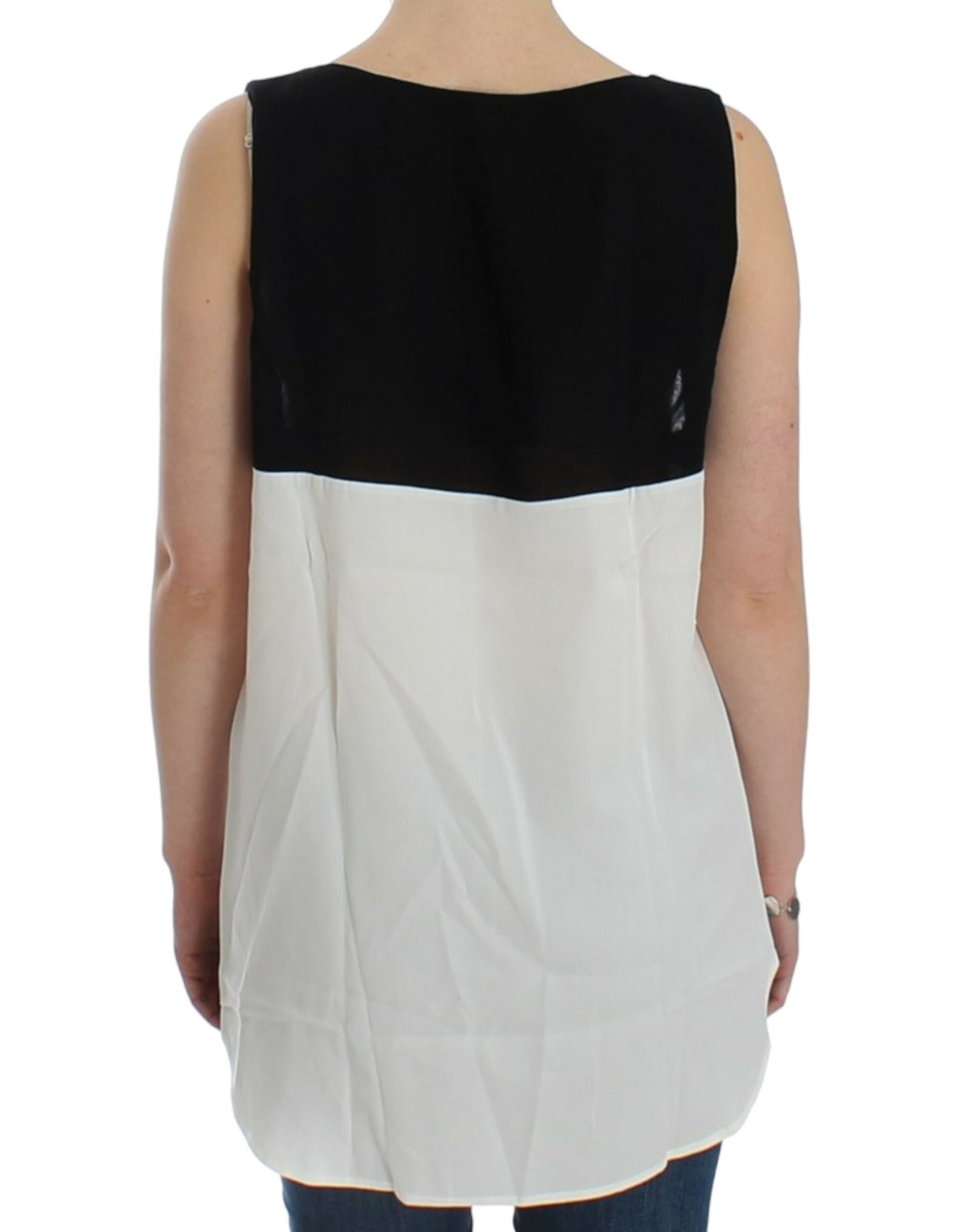 Costume National Elegant solid-colored sleeveless top with gold accents