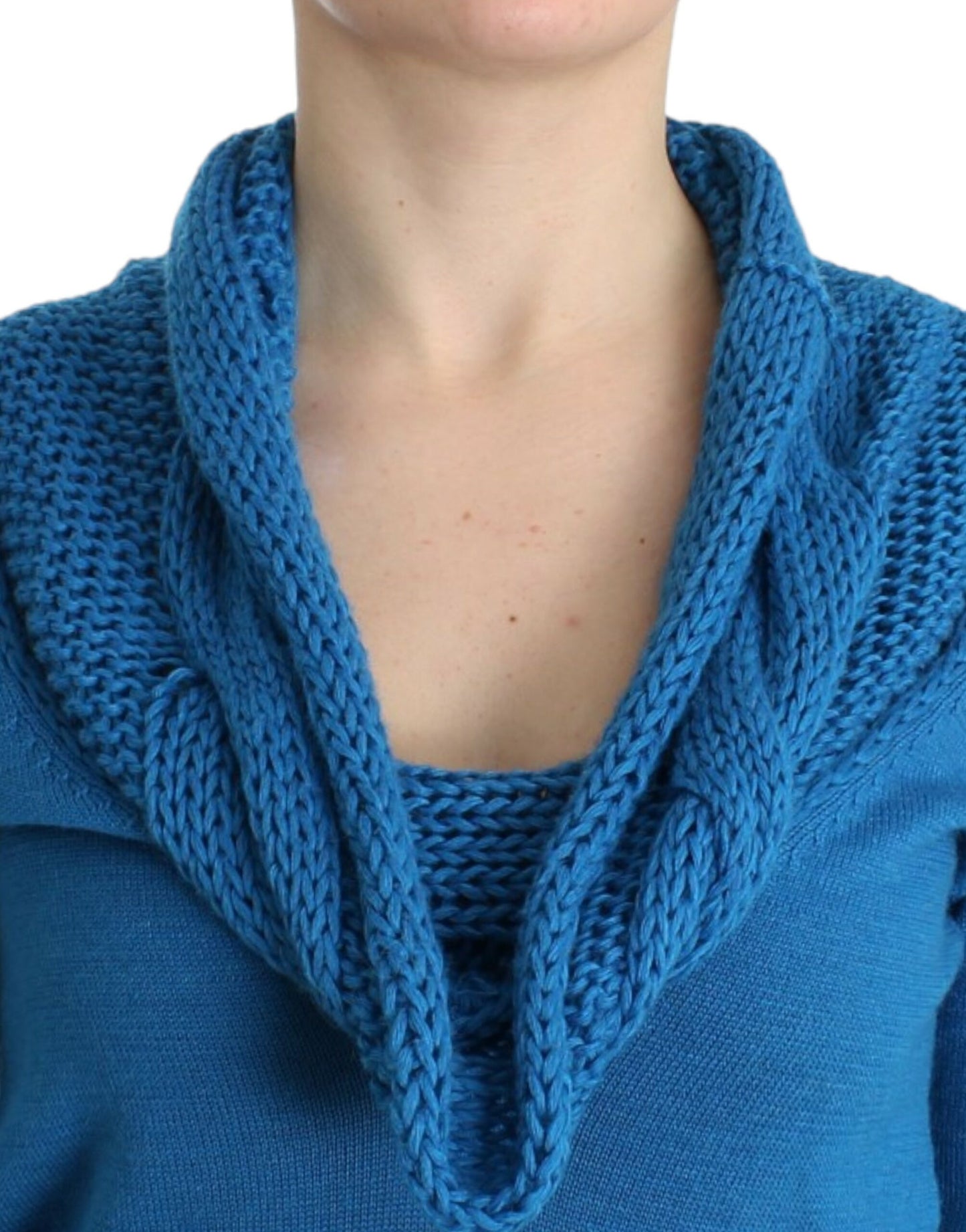 Costume National Chic blue knitted sweater with round neck