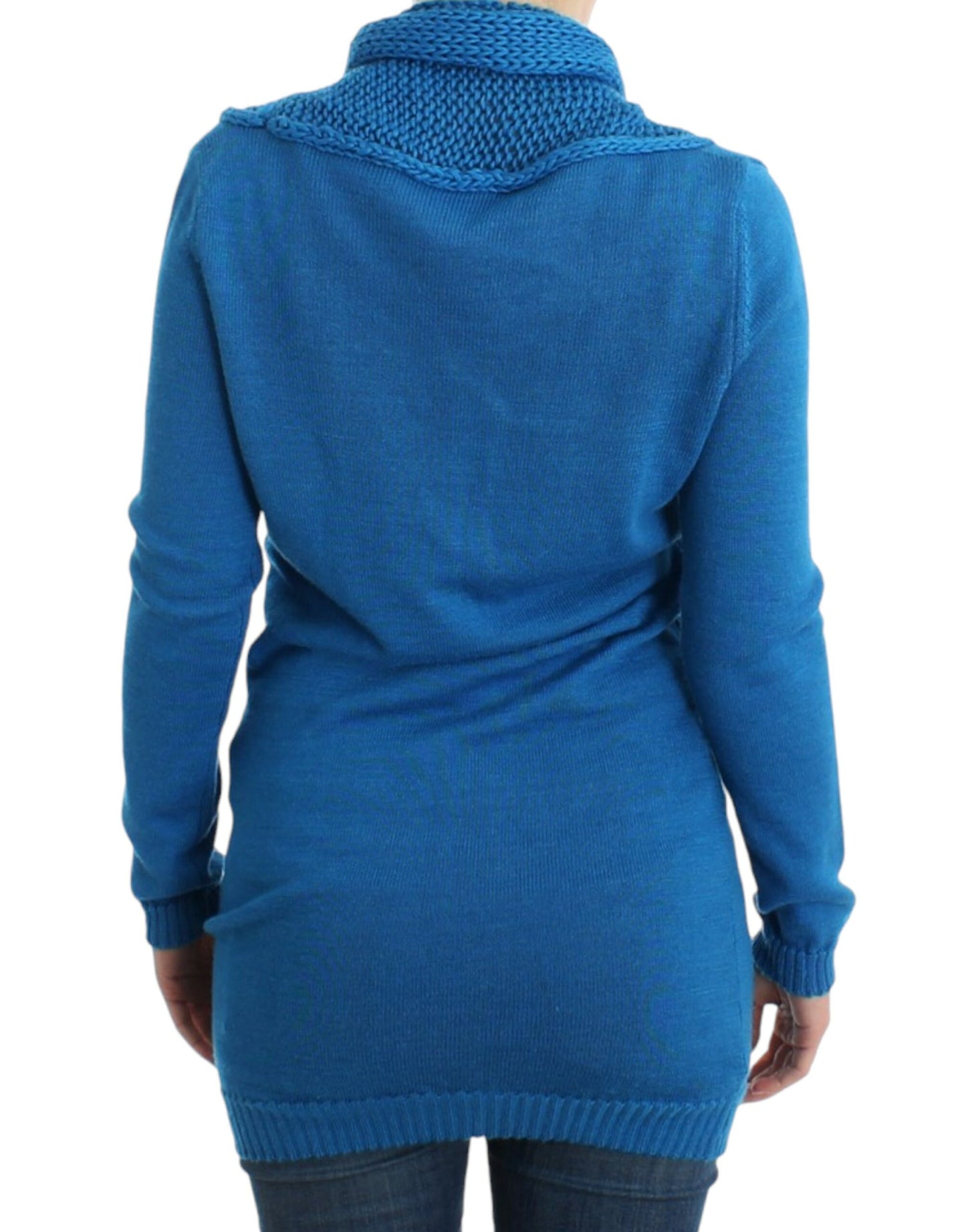 Costume National Chic blue knitted sweater with round neck