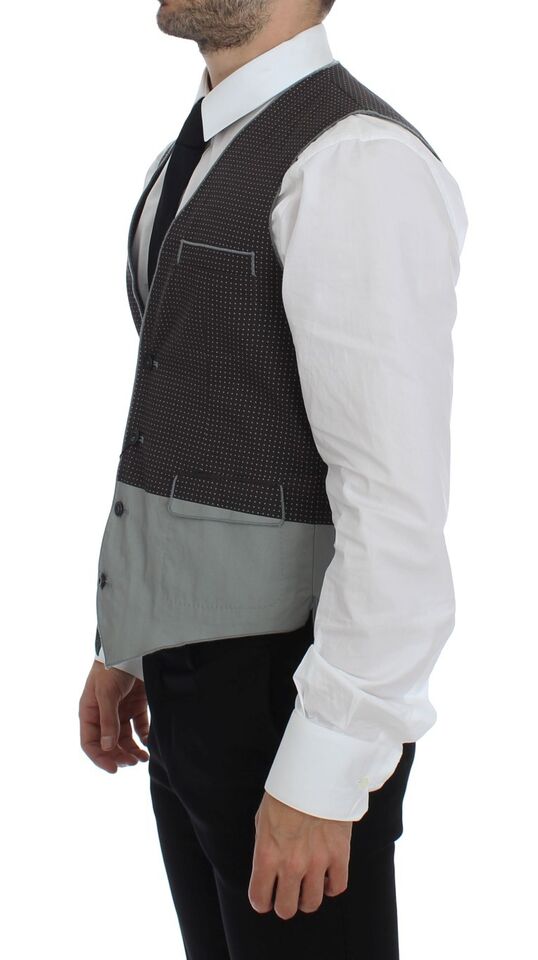 Dolce &amp; Gabbana Elegant Gray Cotton Dress Vest