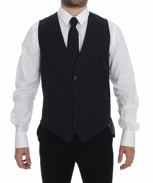 Dolce &amp; Gabbana smooth grey wool vest