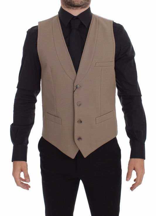 Dolce &amp; Gabbana Elegant beige puuvillaliivi - Slim Fit