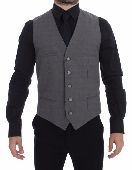 Dolce &amp; Gabbana Elegant Grey Slim Fit -liivi