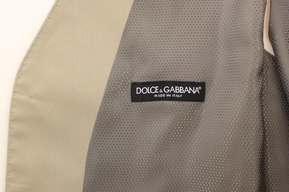 Dolce &amp; Gabbana elegantti beige puuvillainen mekkoliivi