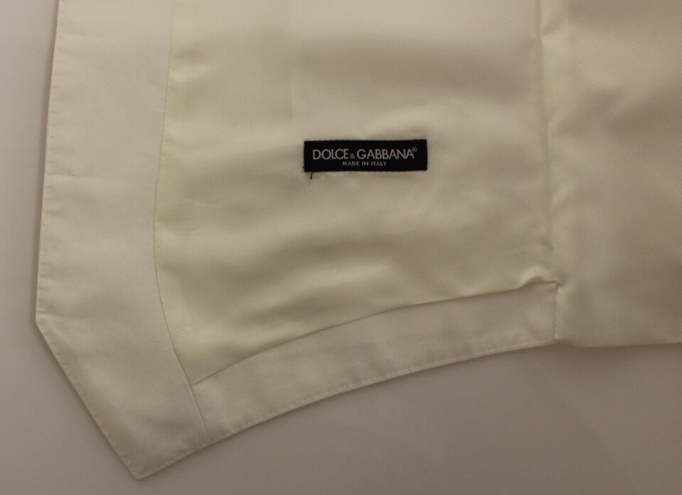 Dolce &amp; Gabbana Elegant White Cotton Silk Dress Vest