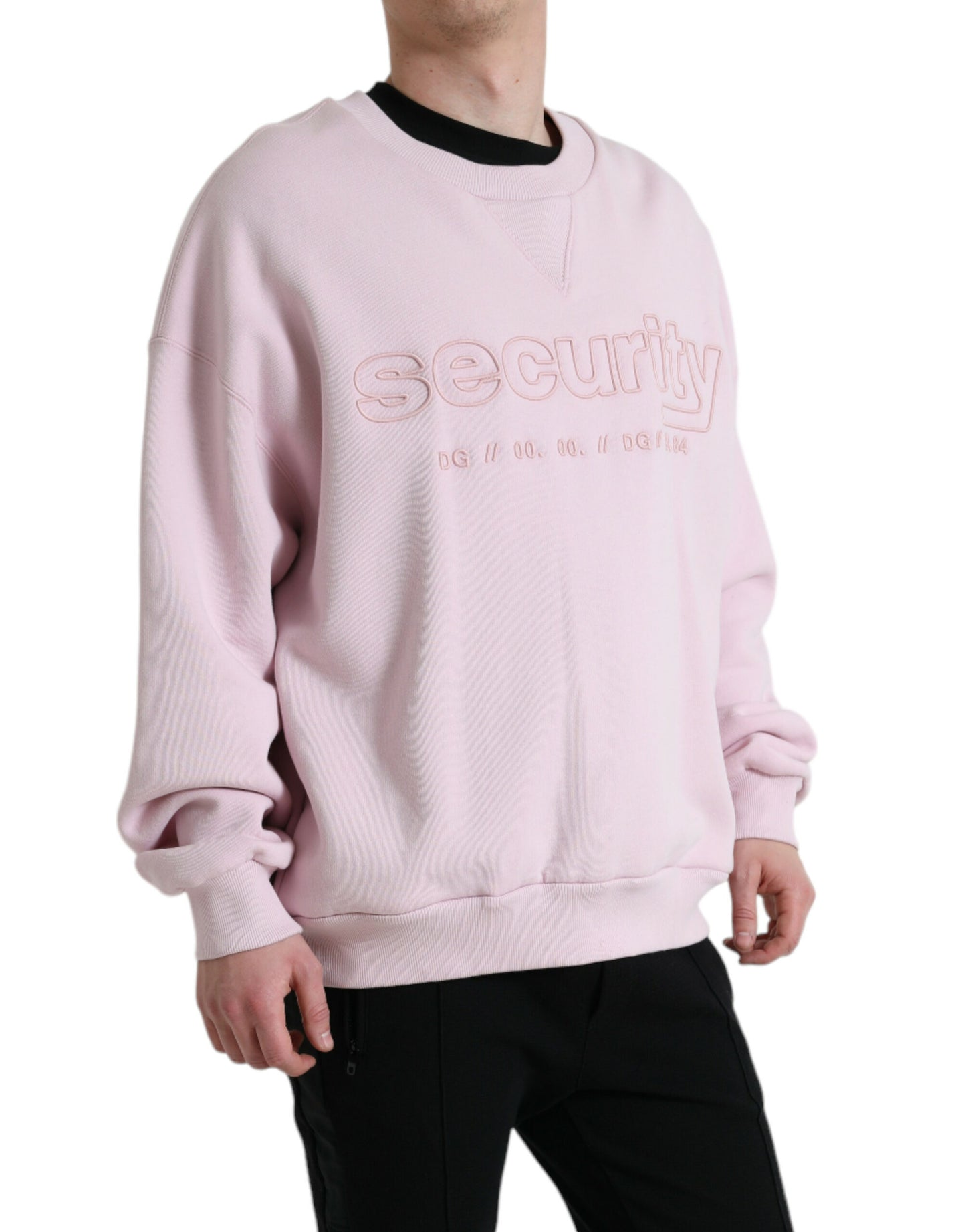 Dolce & Gabbana Eleganter rosa Logo-Pullover mit Rundhalsausschnitt