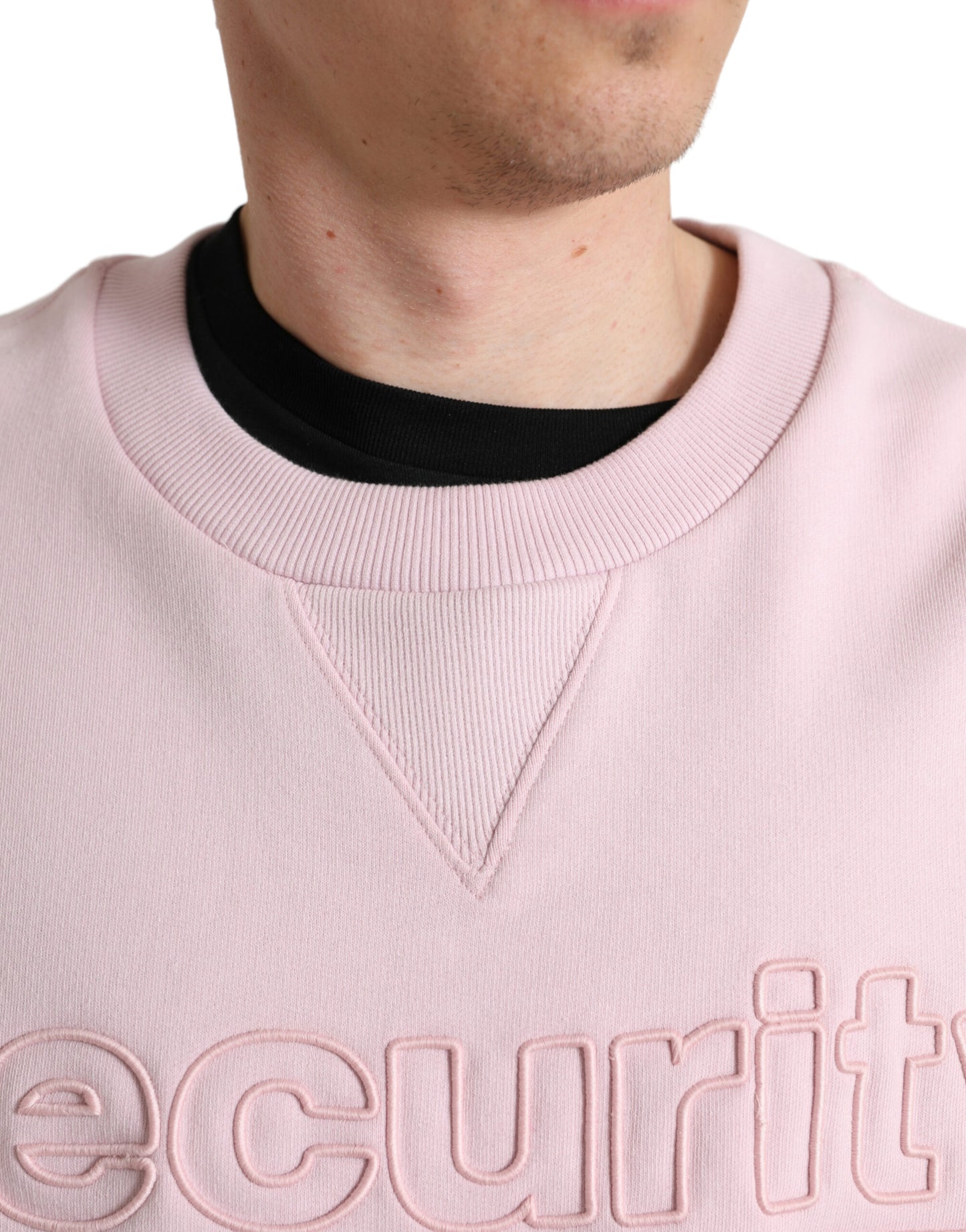 Dolce & Gabbana Eleganter rosa Logo-Pullover mit Rundhalsausschnitt