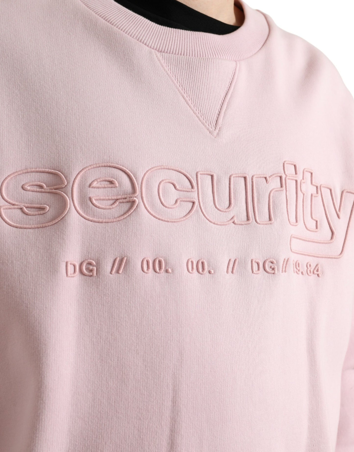 Dolce & Gabbana Eleganter rosa Logo-Pullover mit Rundhalsausschnitt