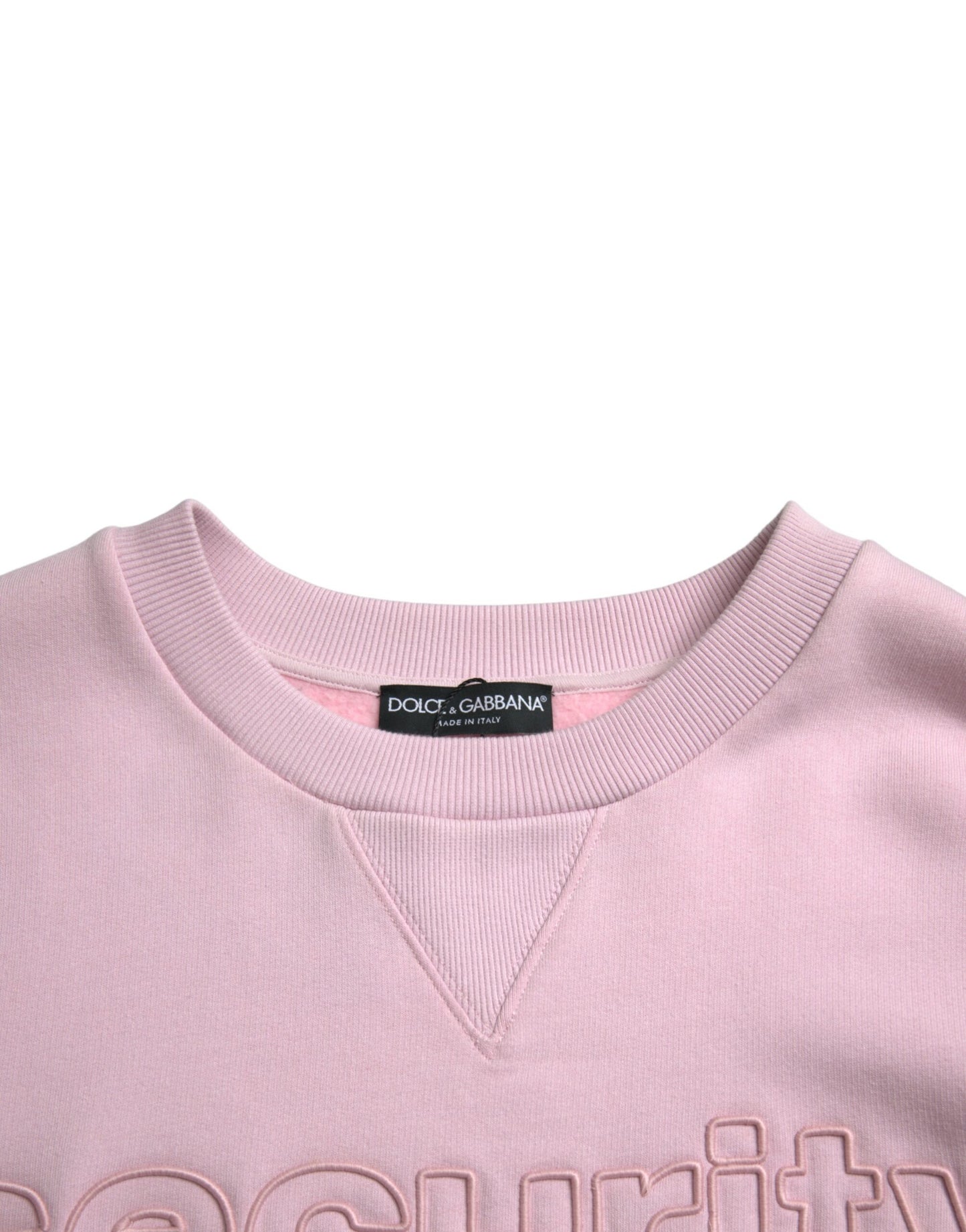 Dolce & Gabbana Eleganter rosa Logo-Pullover mit Rundhalsausschnitt