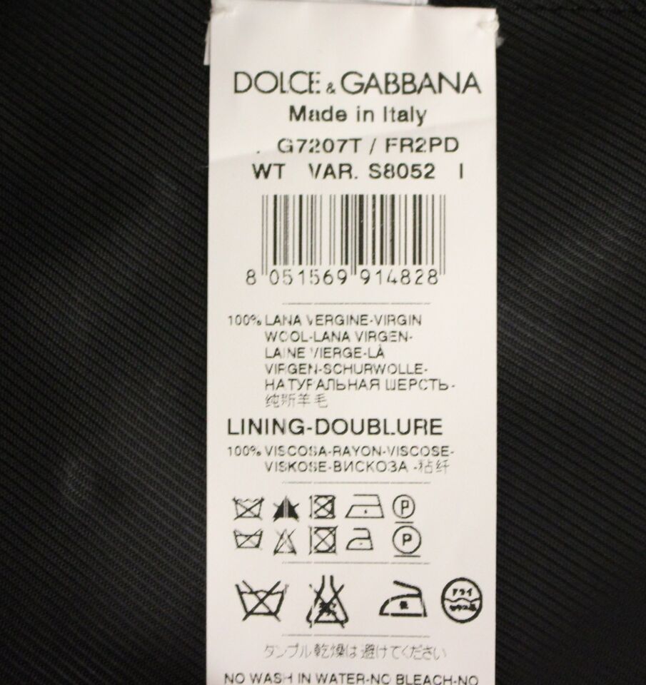 Dolce &amp; Gabbana tyylikäs harmaa raidallinen villamekkoliivi