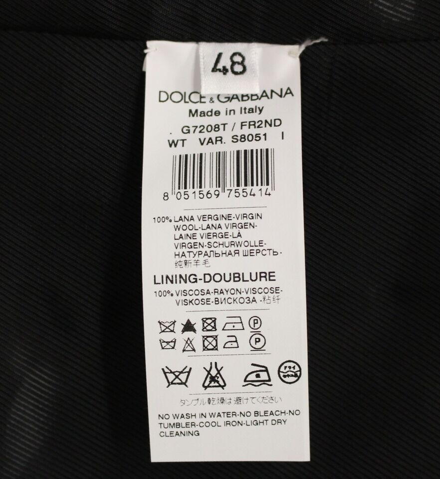 Dolce &amp; Gabbana tyylikäs musta raidallinen villamekkoliivi