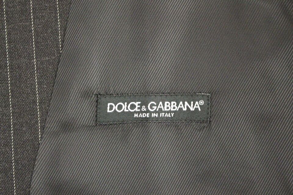 Dolce &amp; Gabbana Elegant Gray Striped Dress Vest