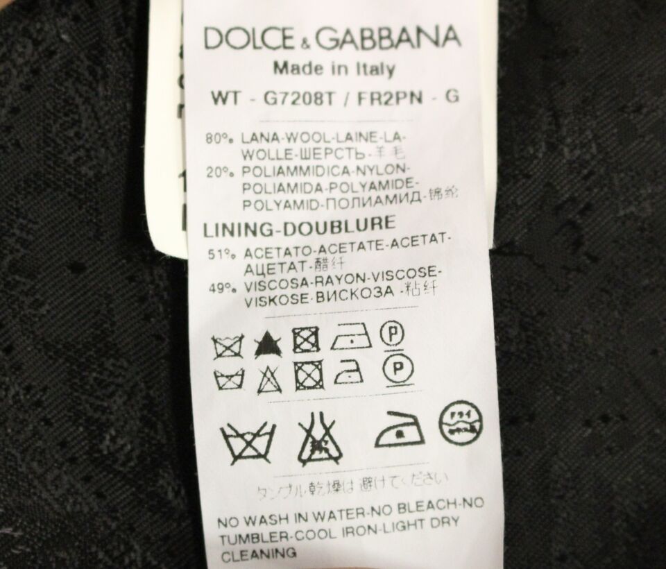 Dolce &amp; Gabbana tyylikäs musta raidallinen yksirivinen mekkoliivi