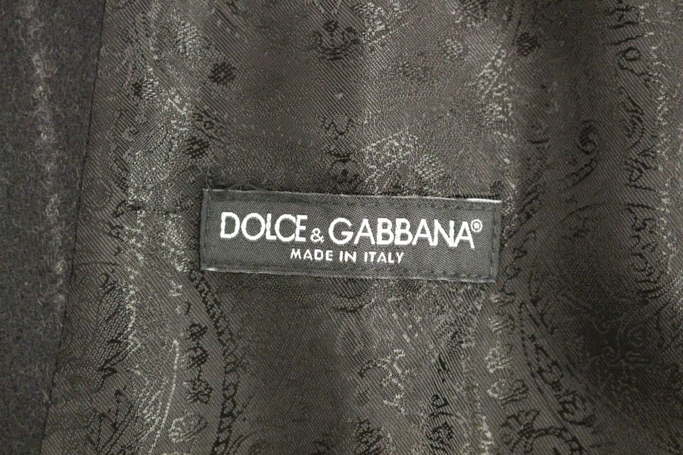 Dolce &amp; Gabbana tyylikäs musta raidallinen yksirivinen mekkoliivi