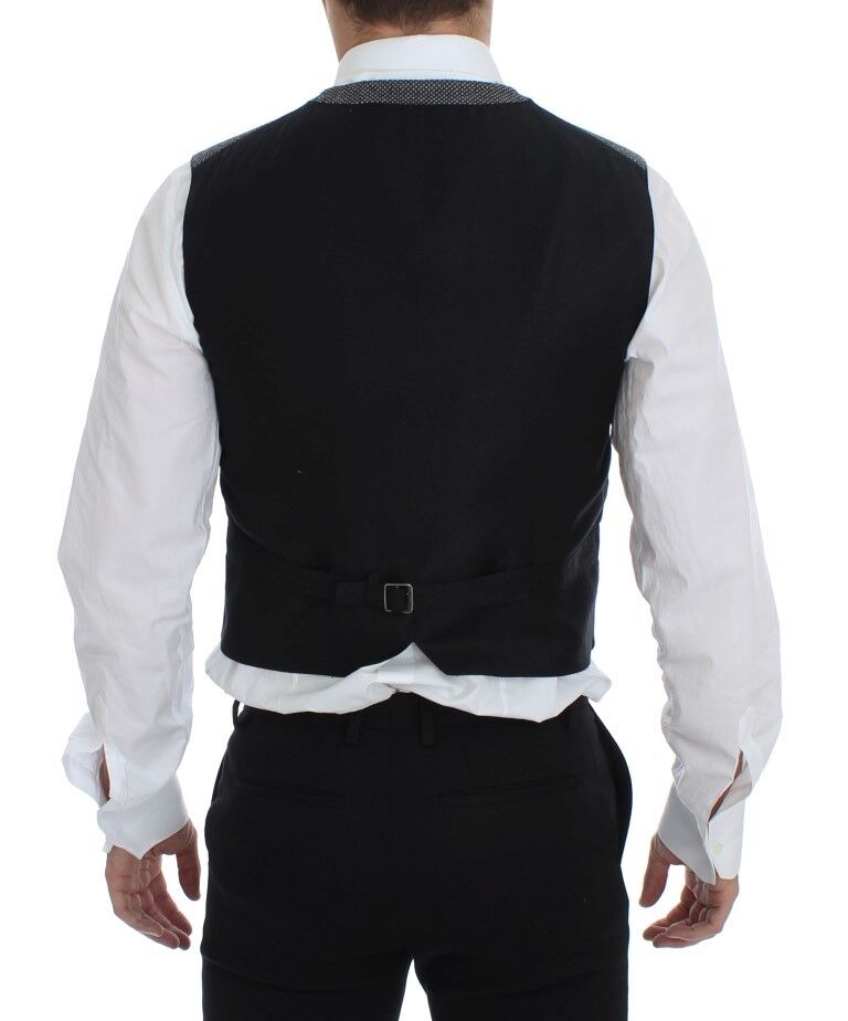 Dolce &amp; Gabbana Elegant Single Breasted Gray Dress Vest