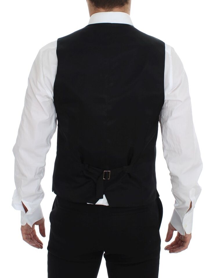 Dolce &amp; Gabbana Elegant Gray Wool Dress Vest