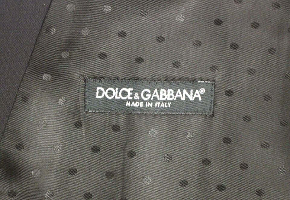 Dolce &amp; Gabbana tyylikäs musta villasilkkimekkoliivi