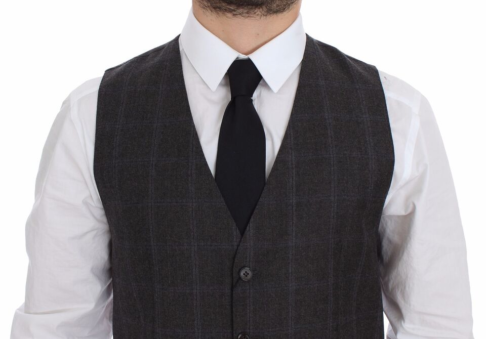 Dolce &amp; Gabbana Elegant Checked Wool Vest