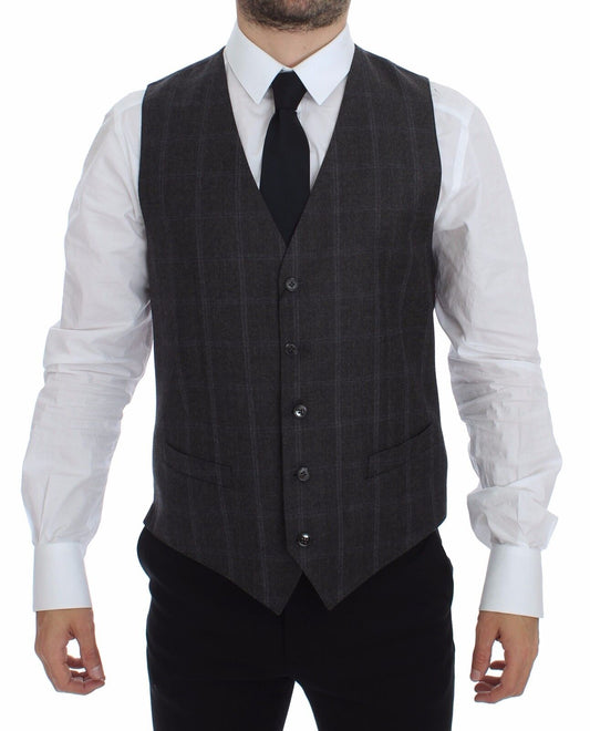 Dolce &amp; Gabbana Elegant Checked Wool Vest