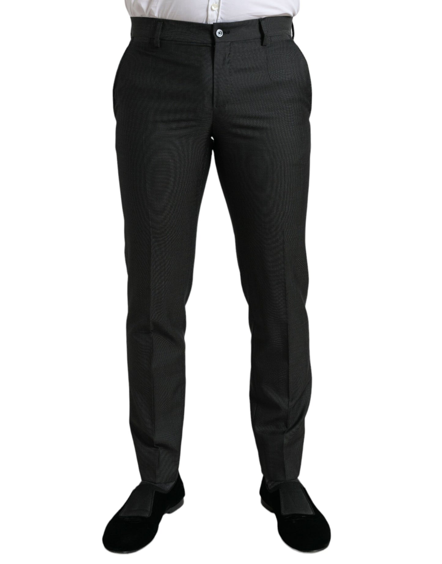 Dolce &amp; Gabbana Elegant dark grey skinny dress pants