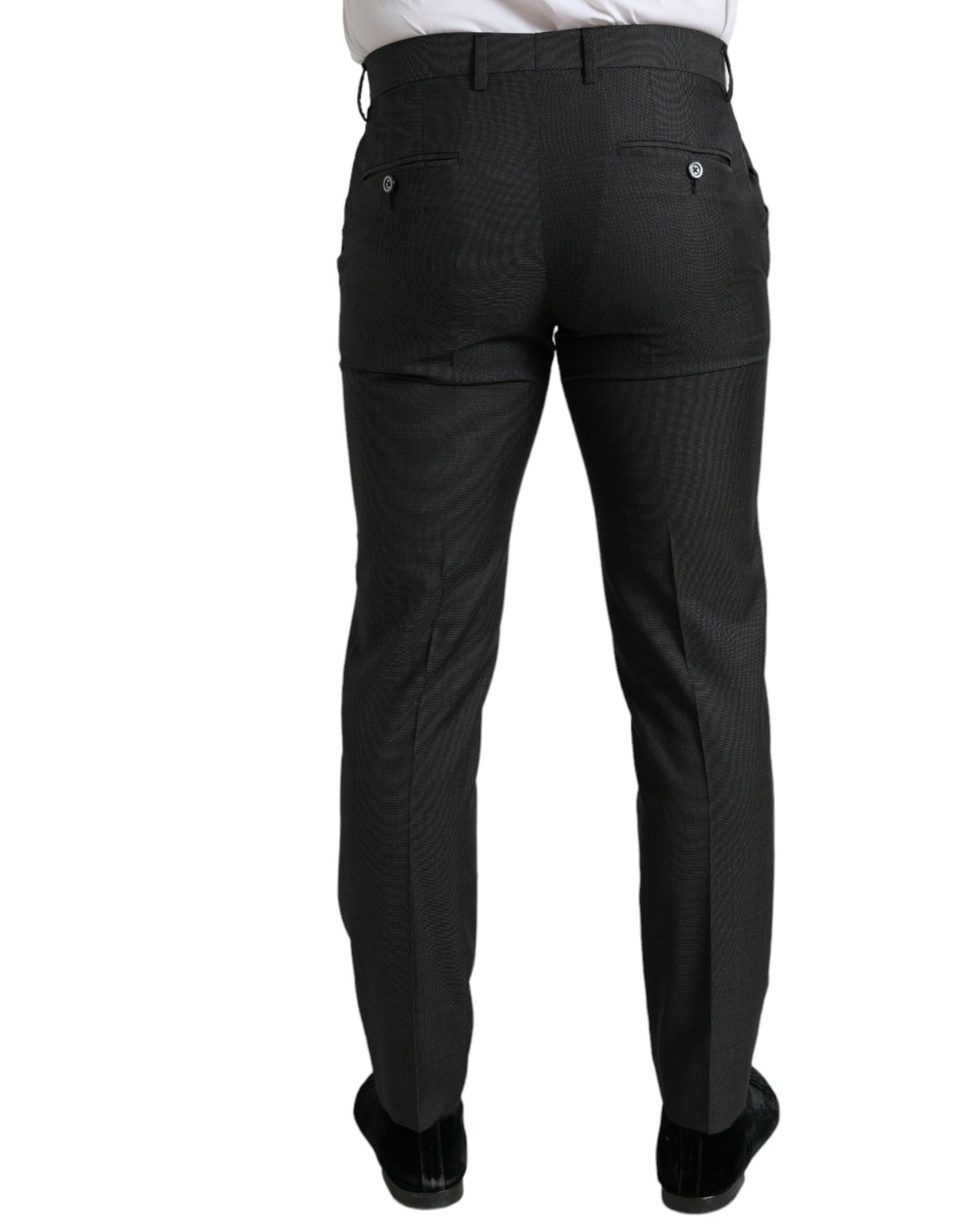 Dolce &amp; Gabbana Elegant dark grey skinny dress pants