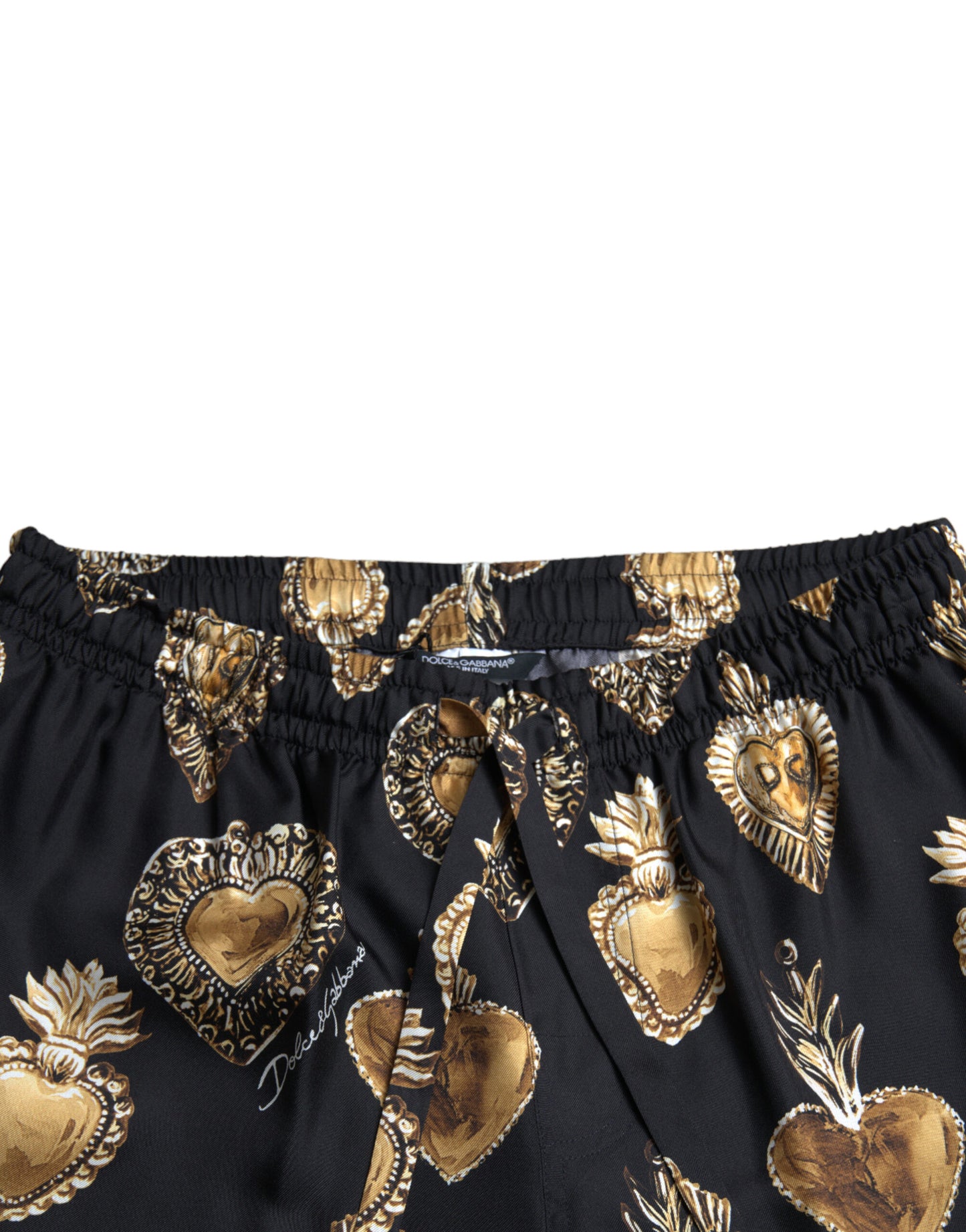 Dolce &amp; Gabbana Chic silk pajama pants with heart pattern