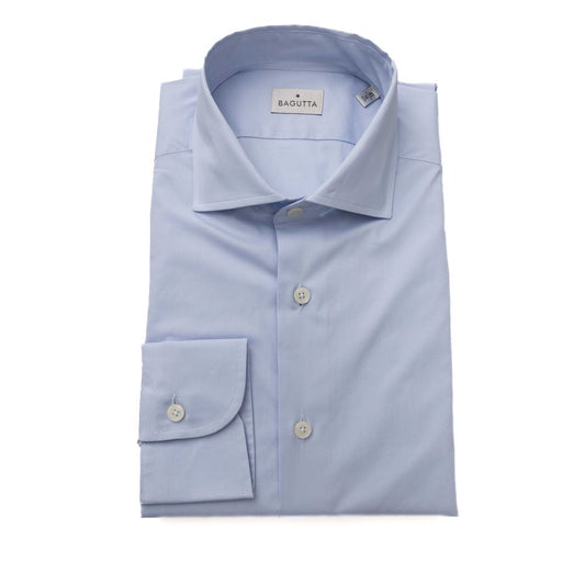 Bagutta Light Blue Cotton Shirt for Men