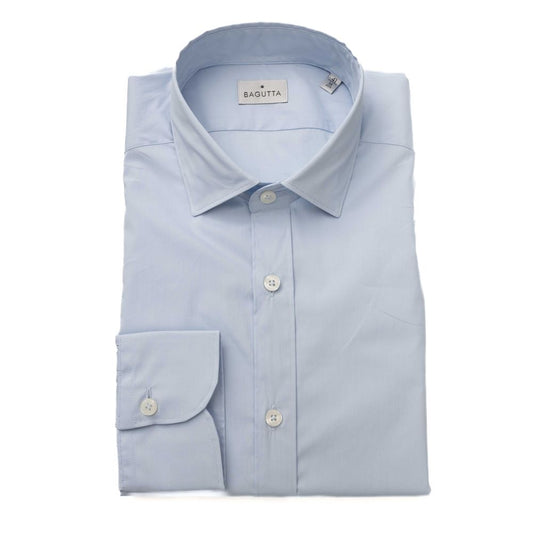 Bagutta Light Blue Cotton Shirt for Men