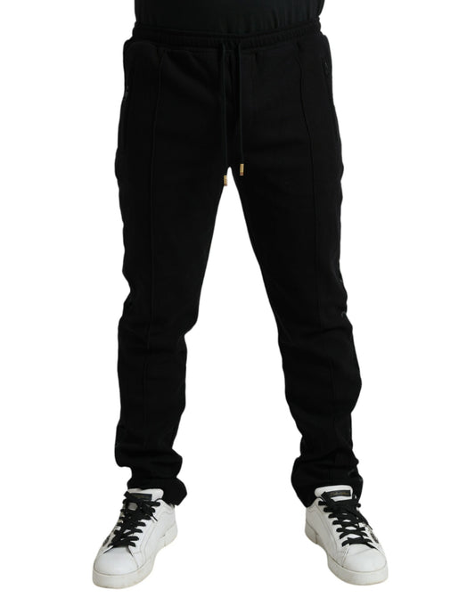 Dolce &amp; Gabbana Elegant jogging pants in black cotton blend