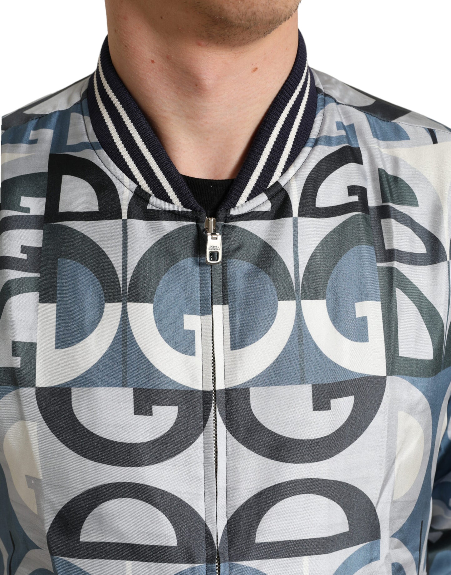 Dolce &amp; Gabbana Multicolored Silk Bomber Jacket - Classic Elegance