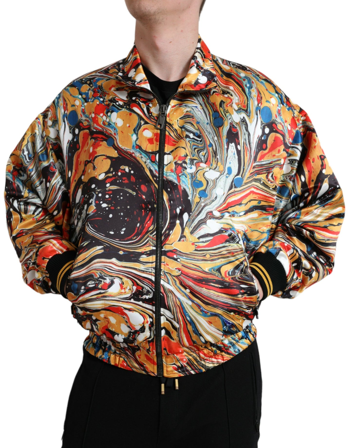 Dolce & Gabbana Bunte abstrakte Bomberjacke