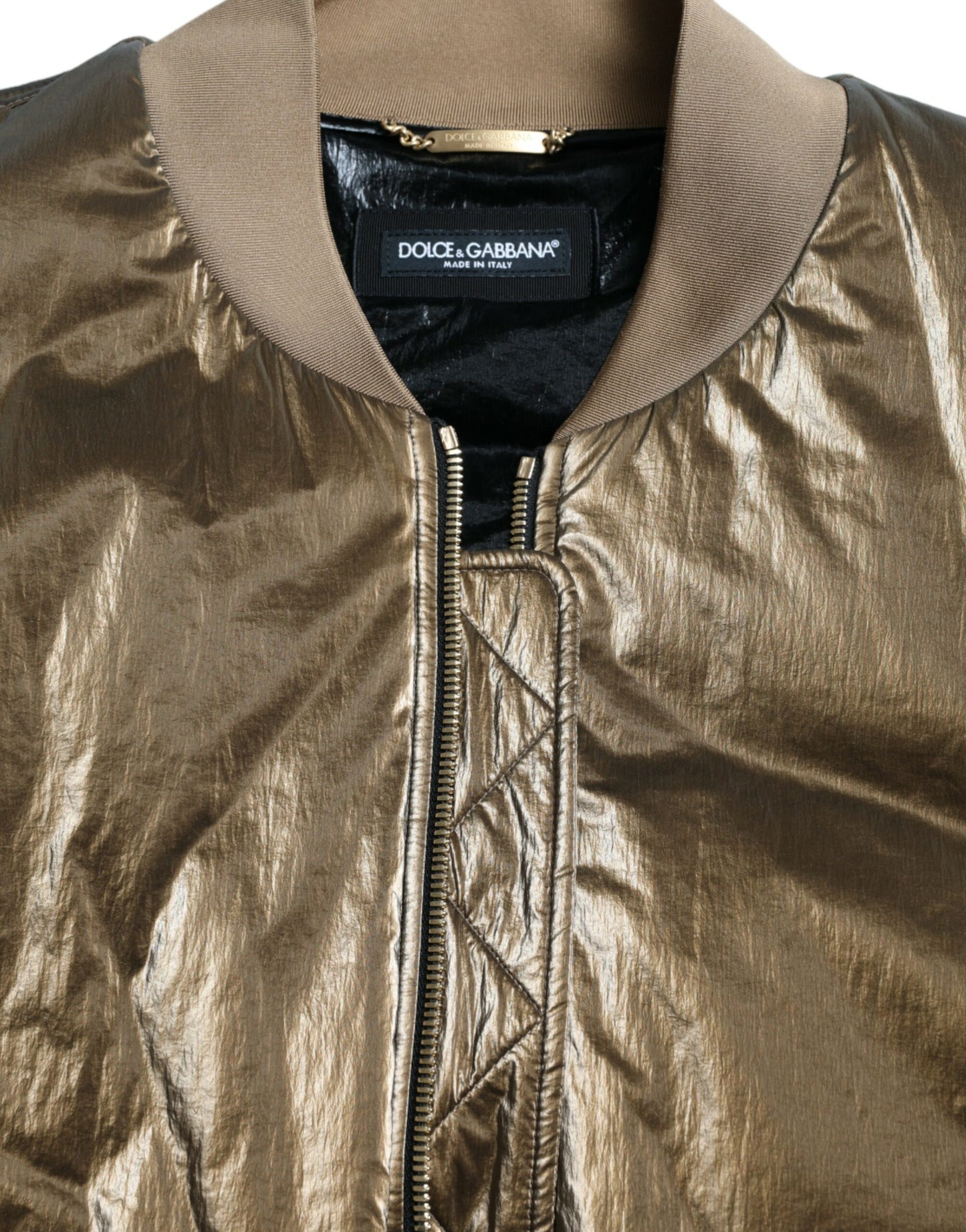 Dolce & Gabbana Elegante Bomberjacke in Bronze