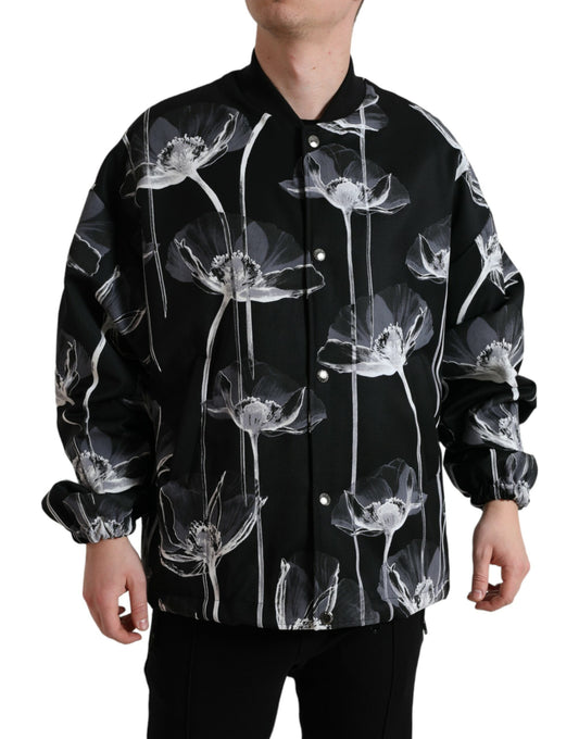 Dolce &amp; Gabbana Elegant floral print bomber jacket