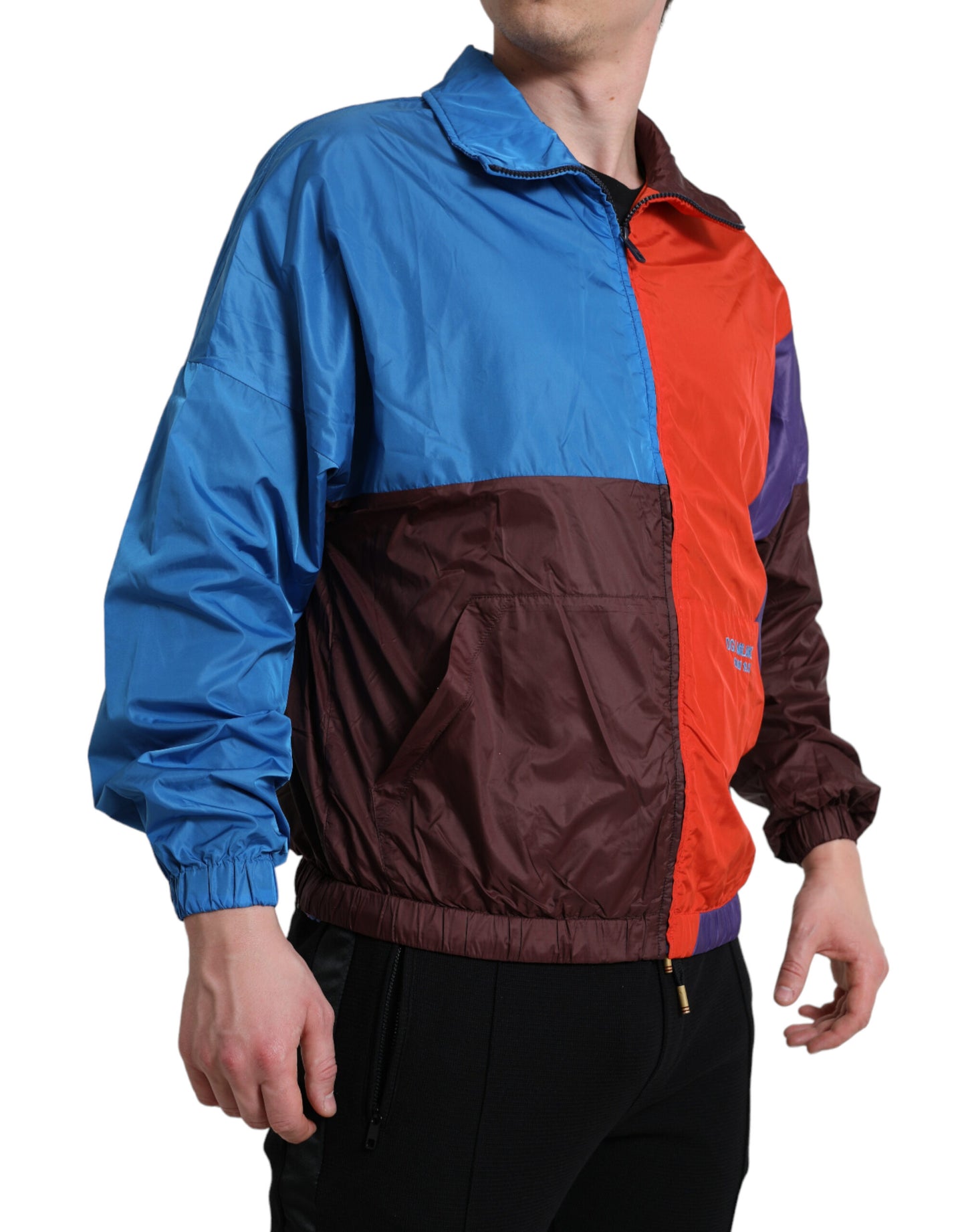 Dolce & Gabbana Mehrfarbige Windbreaker-Jacke aus Techno-Gewebe