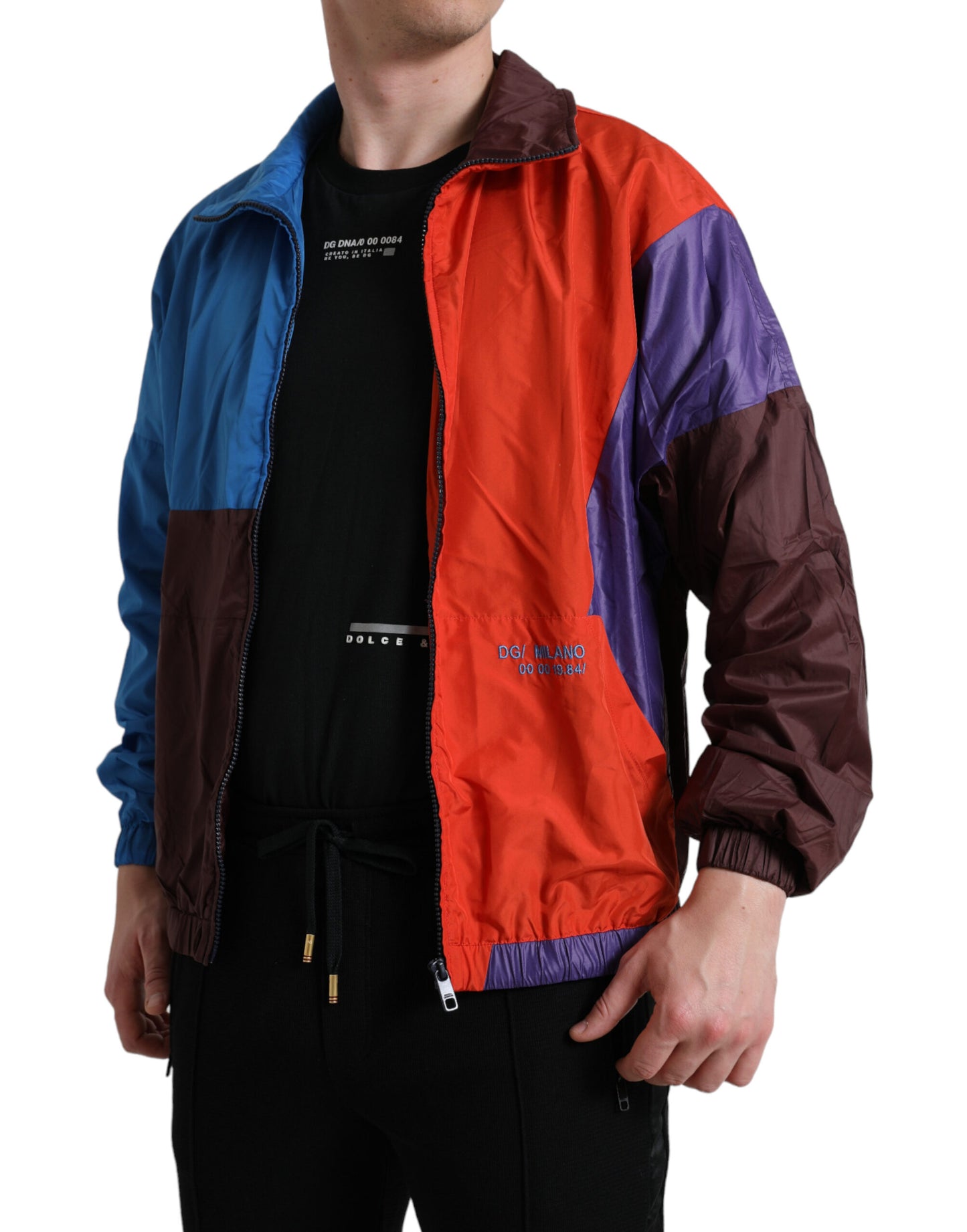 Dolce & Gabbana Mehrfarbige Windbreaker-Jacke aus Techno-Gewebe