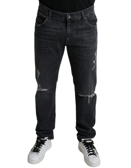 Dolce &amp; Gabbana Elegant slim fit jeans in ripped denim