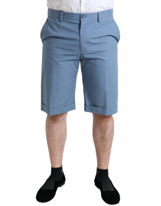 Dolce & Gabbana Himmelblaue Bermudashorts aus Baumwolle