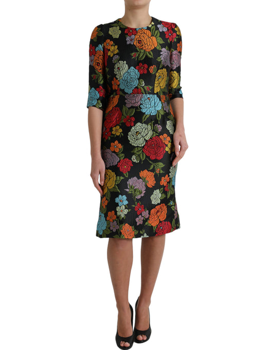 Dolce & Gabbana Elegantes, floral besticktes Bleistiftkleid