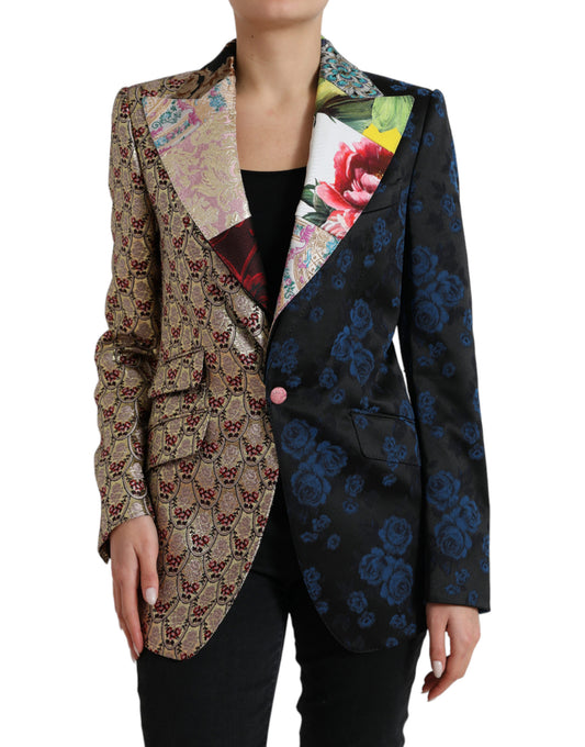 Dolce &amp; Gabbana Elegant Monivärinen Patchwork Blazer