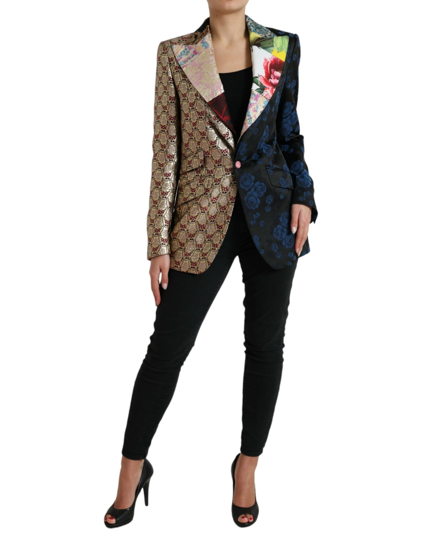 Dolce &amp; Gabbana Elegant Monivärinen Patchwork Blazer