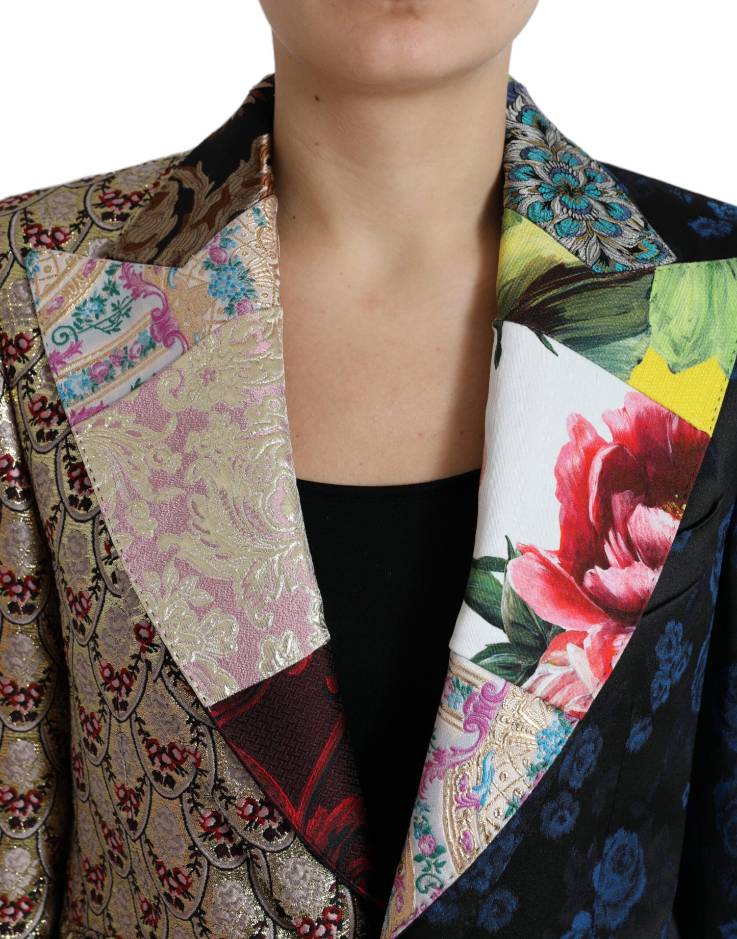 Dolce &amp; Gabbana Elegant Monivärinen Patchwork Blazer