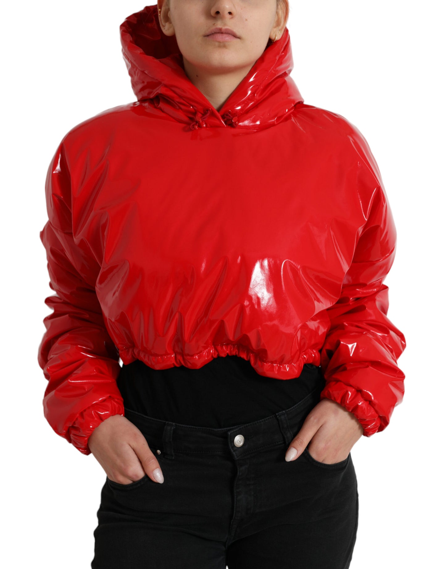 Dolce &amp; Gabbana Chic shiny red short jacket