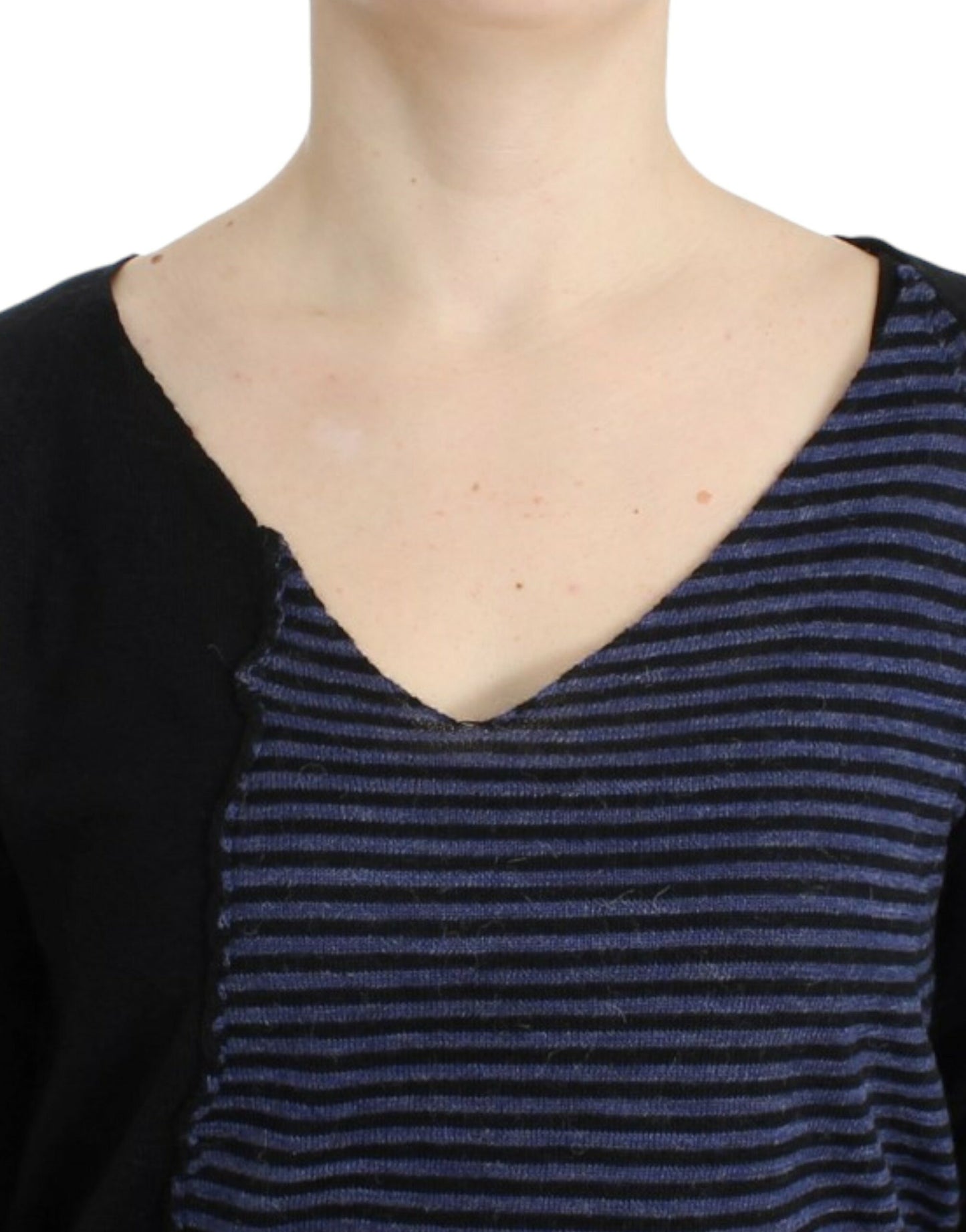 Costume National Luxurious Striped V-Neck Sweater