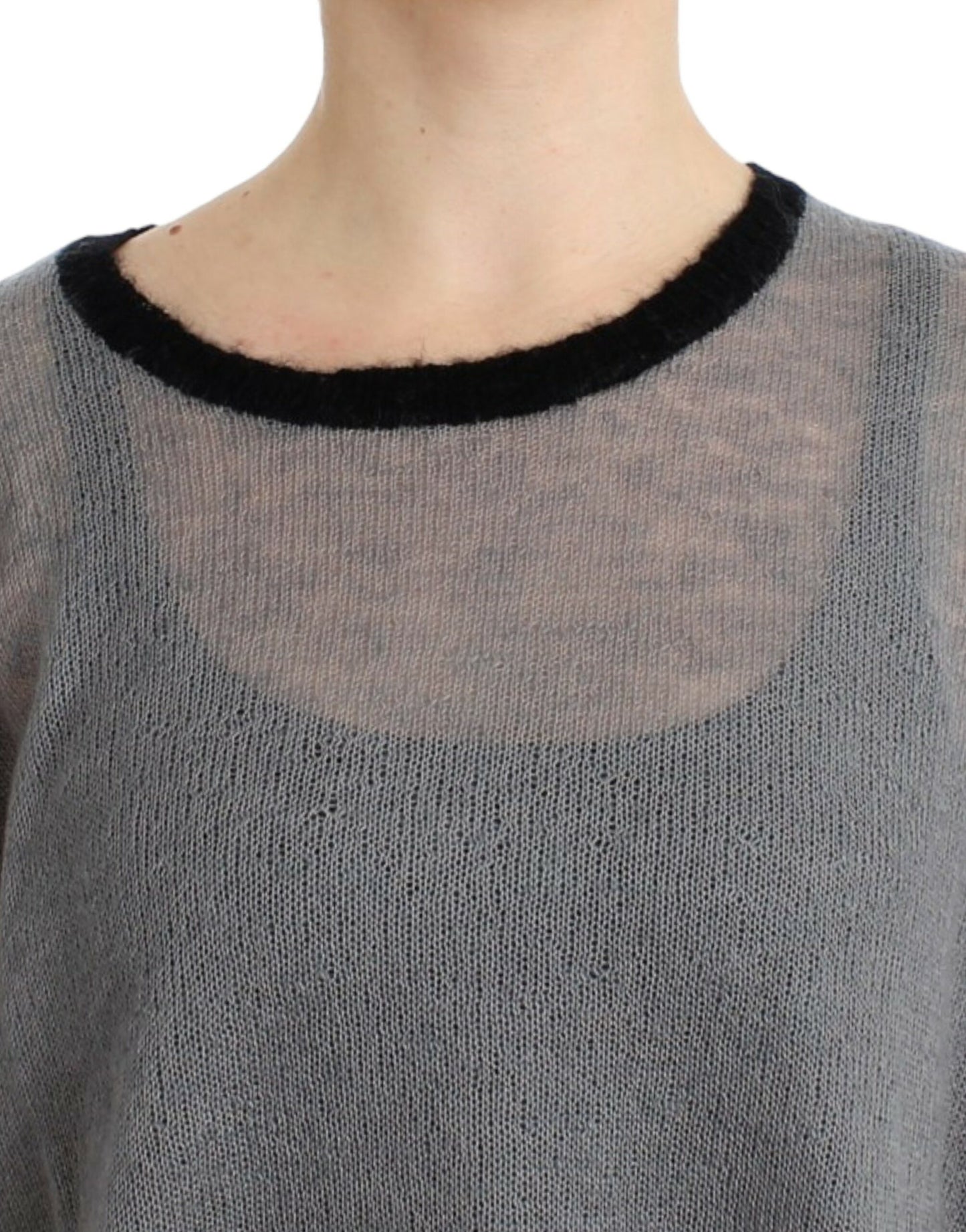 Costume National Chic asymmetric knitted sweater with embellishments