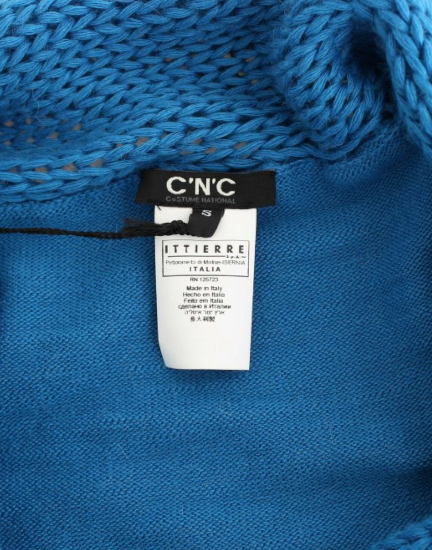 Costume National Cozy Blue Crew Neck Knit Sweater