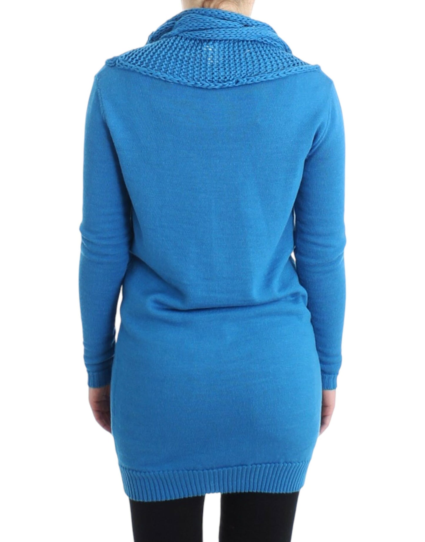 Costume National Cozy Blue Crew Neck Knit Sweater