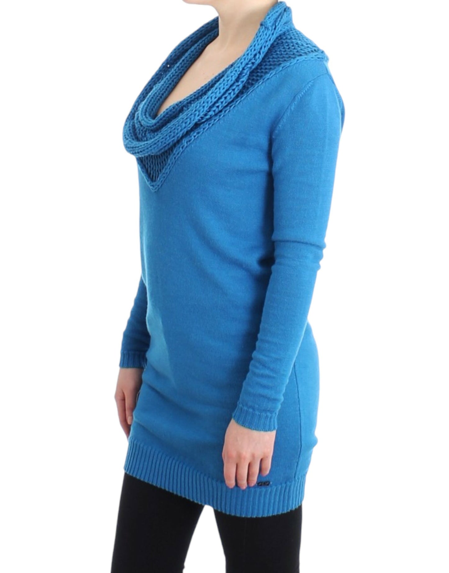 Costume National Cozy Blue Crew Neck Knit Sweater