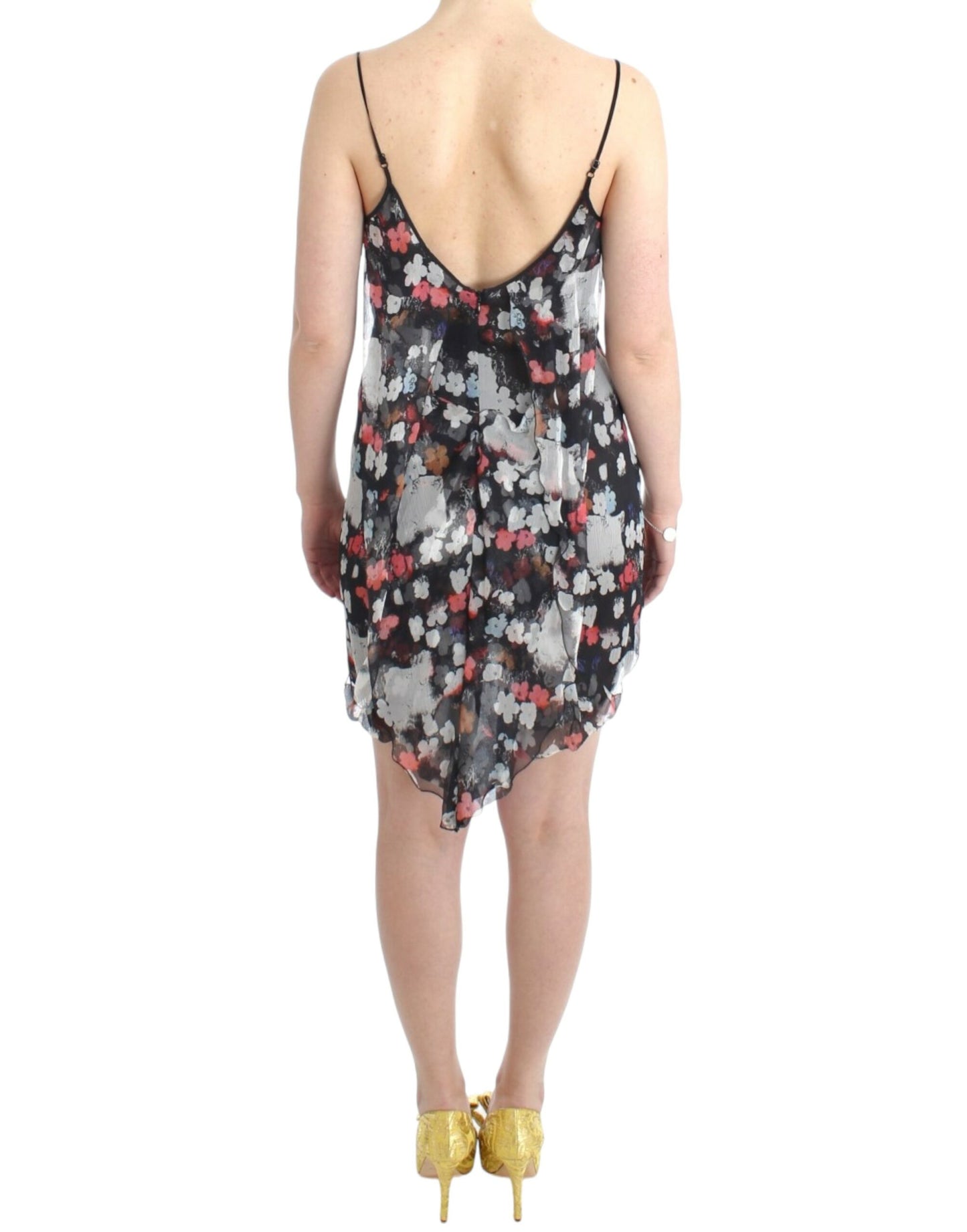 Costume National Multicolor floral silk mini dress